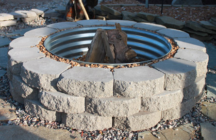 Patio Block Retaining Wall Fire, Can You Use Concrete Retaining Wall Blocks For A Fire Pit