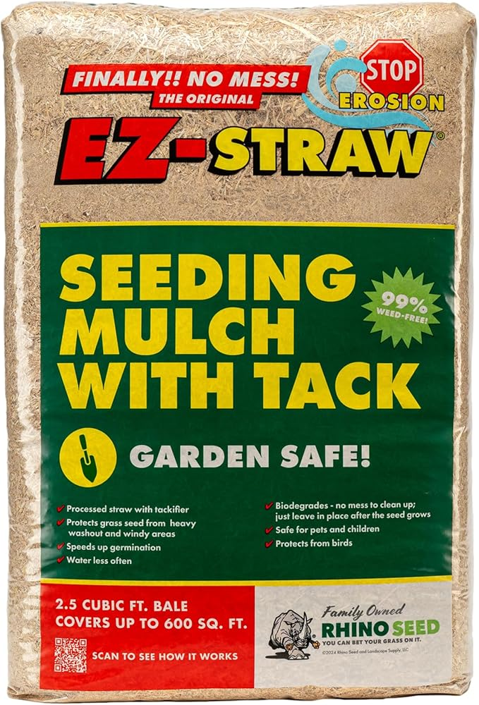 EZ-STRAW SEEDING MULCH WITH TACK - 2.5 CUBIC FT BAG - Best Bark & Stone